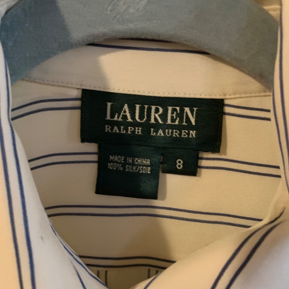 RALPH LAUREN silk French cuff blouse, size 8 - Picture 2 of 4